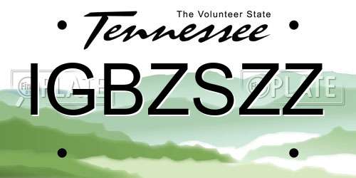 IGBZSZZ Tennessee License Plate