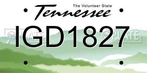IGD1827 Tennessee License Plate