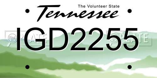 IGD2255 Tennessee License Plate
