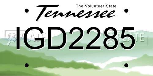 IGD2285 Tennessee License Plate