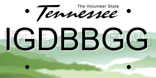 IGDBBGG Tennessee License Plate