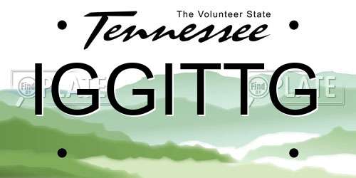 IGGITTG Tennessee License Plate