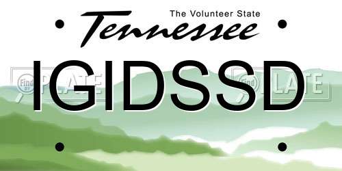 IGIDSSD Tennessee License Plate
