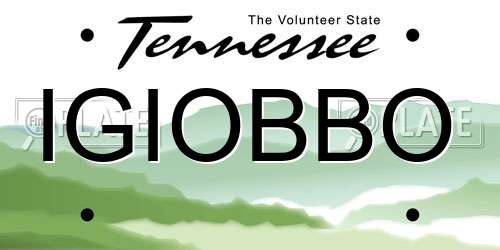 IGIOBBO Tennessee License Plate