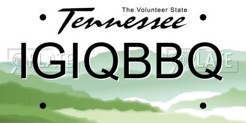 IGIQBBQ Tennessee License Plate