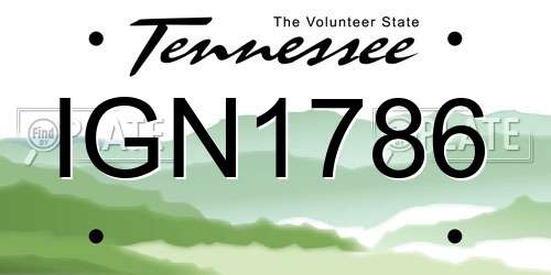 IGN1786 Tennessee License Plate