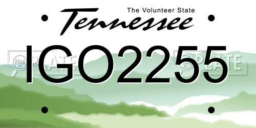 IGO2255 Tennessee License Plate