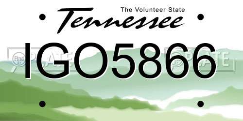 IGO5866 Tennessee License Plate