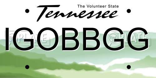 IGOBBGG Tennessee License Plate
