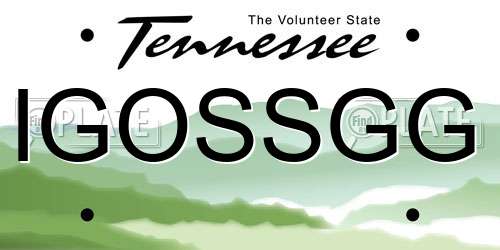 IGOSSGG Tennessee License Plate
