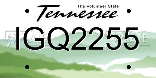 IGQ2255 Tennessee License Plate