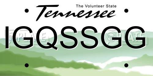 IGQSSGG Tennessee License Plate