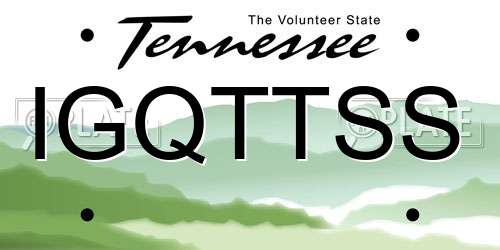 IGQTTSS Tennessee License Plate