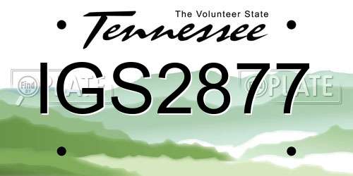 IGS2877 Tennessee License Plate