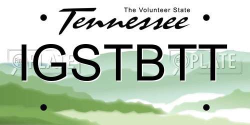 IGSTBTT Tennessee License Plate
