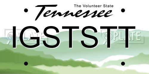 IGSTSTT Tennessee License Plate