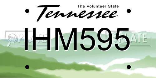 IHM595 Tennessee License Plate