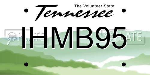 IHMB95 Tennessee License Plate