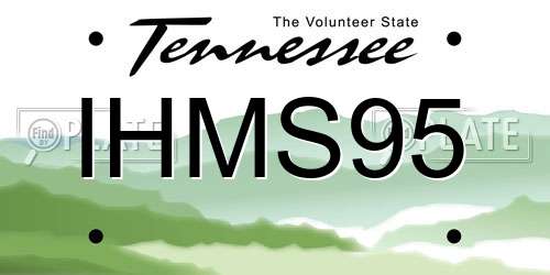 IHMS95 Tennessee License Plate