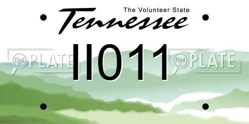 II011 Tennessee License Plate