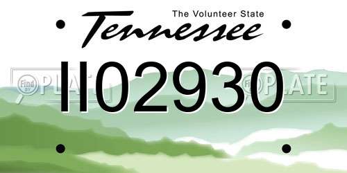II02930 Tennessee License Plate