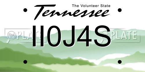 II0J4S Tennessee License Plate