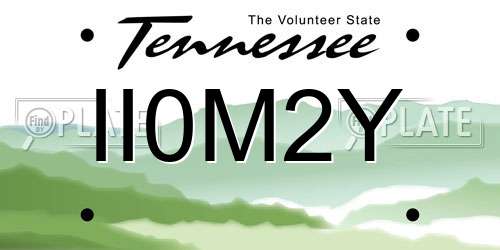 II0M2Y Tennessee License Plate