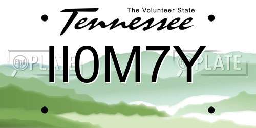 II0M7Y Tennessee License Plate