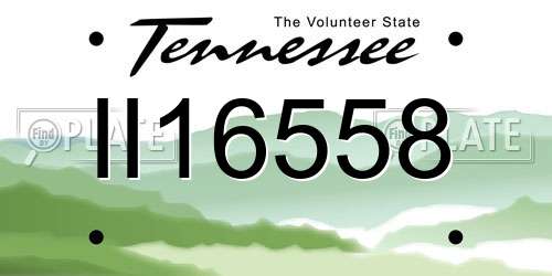 II16558 Tennessee License Plate