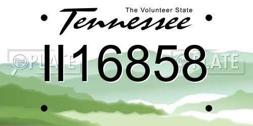 II16858 Tennessee License Plate