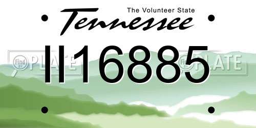 II16885 Tennessee License Plate
