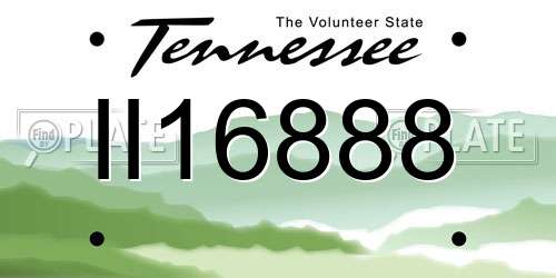 II16888 Tennessee License Plate