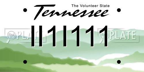 II1I111 Tennessee License Plate