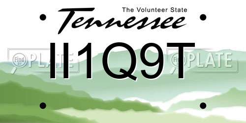 II1Q9T Tennessee License Plate