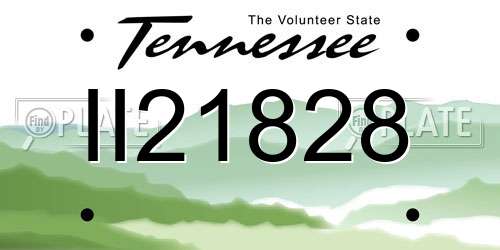 II21828 Tennessee License Plate