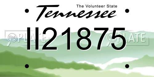 II21875 Tennessee License Plate