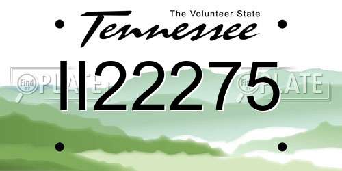 II22275 Tennessee License Plate