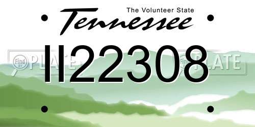 II22308 Tennessee License Plate