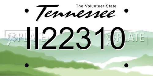 II22310 Tennessee License Plate