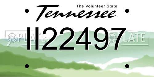 II22497 Tennessee License Plate