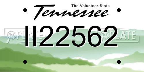II22562 Tennessee License Plate
