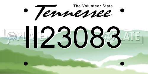 II23083 Tennessee License Plate