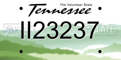 II23237 Tennessee License Plate
