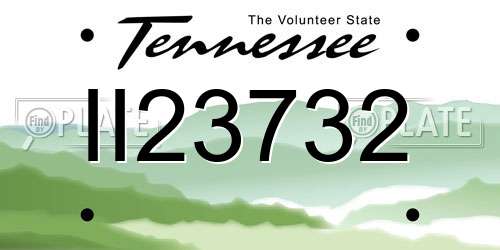 II23732 Tennessee License Plate
