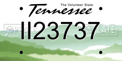 II23737 Tennessee License Plate