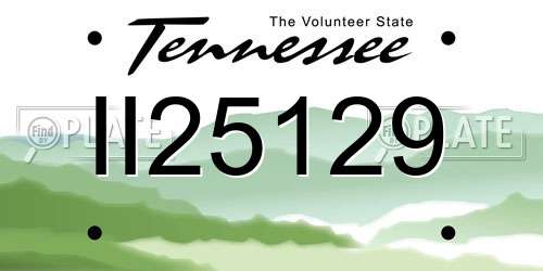 II25129 Tennessee License Plate