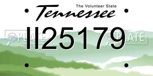 II25179 Tennessee License Plate