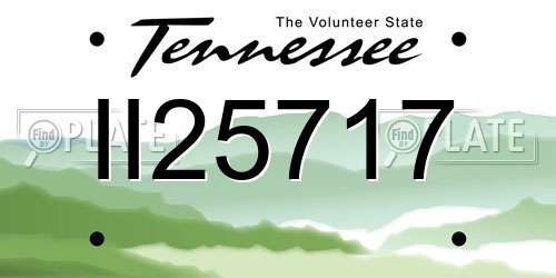 II25717 Tennessee License Plate