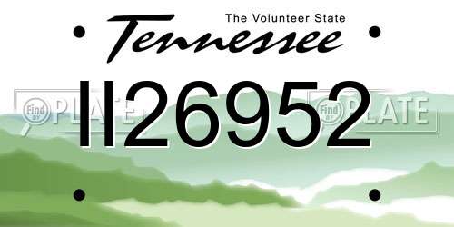 II26952 Tennessee License Plate