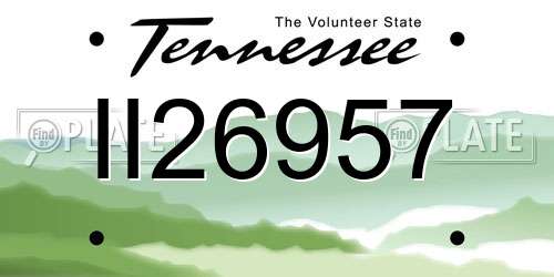 II26957 Tennessee License Plate
